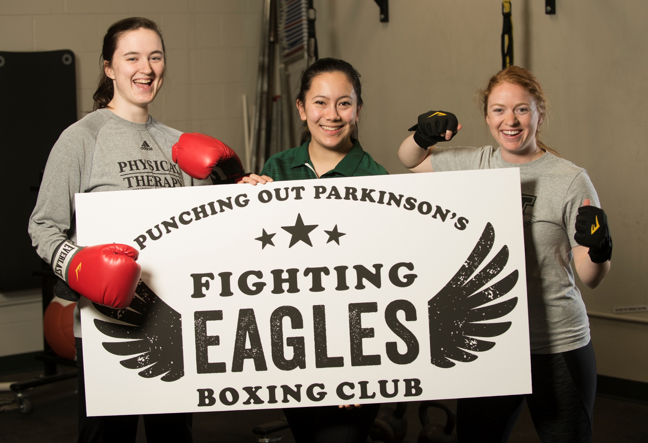 Husson University students studying occupational therapy and physical therapy are starting the Fighting Eagles Boxing Club to “punch out Parkinson’s disease.”